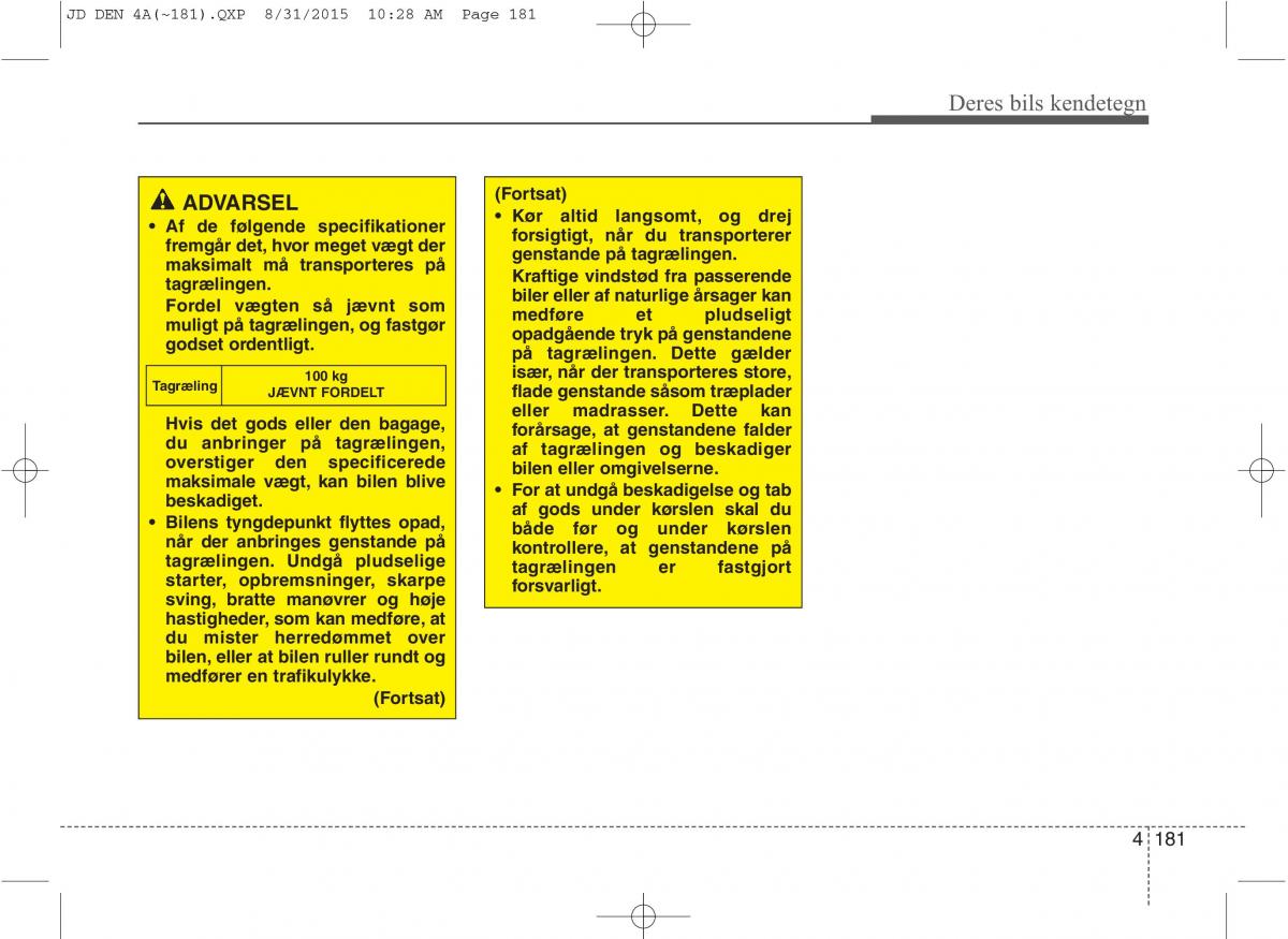 KIA Ceed II 2 Bilens instruktionsbog / page 265