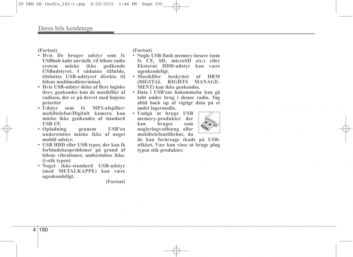 KIA Ceed II 2 Bilens instruktionsbog / page 274