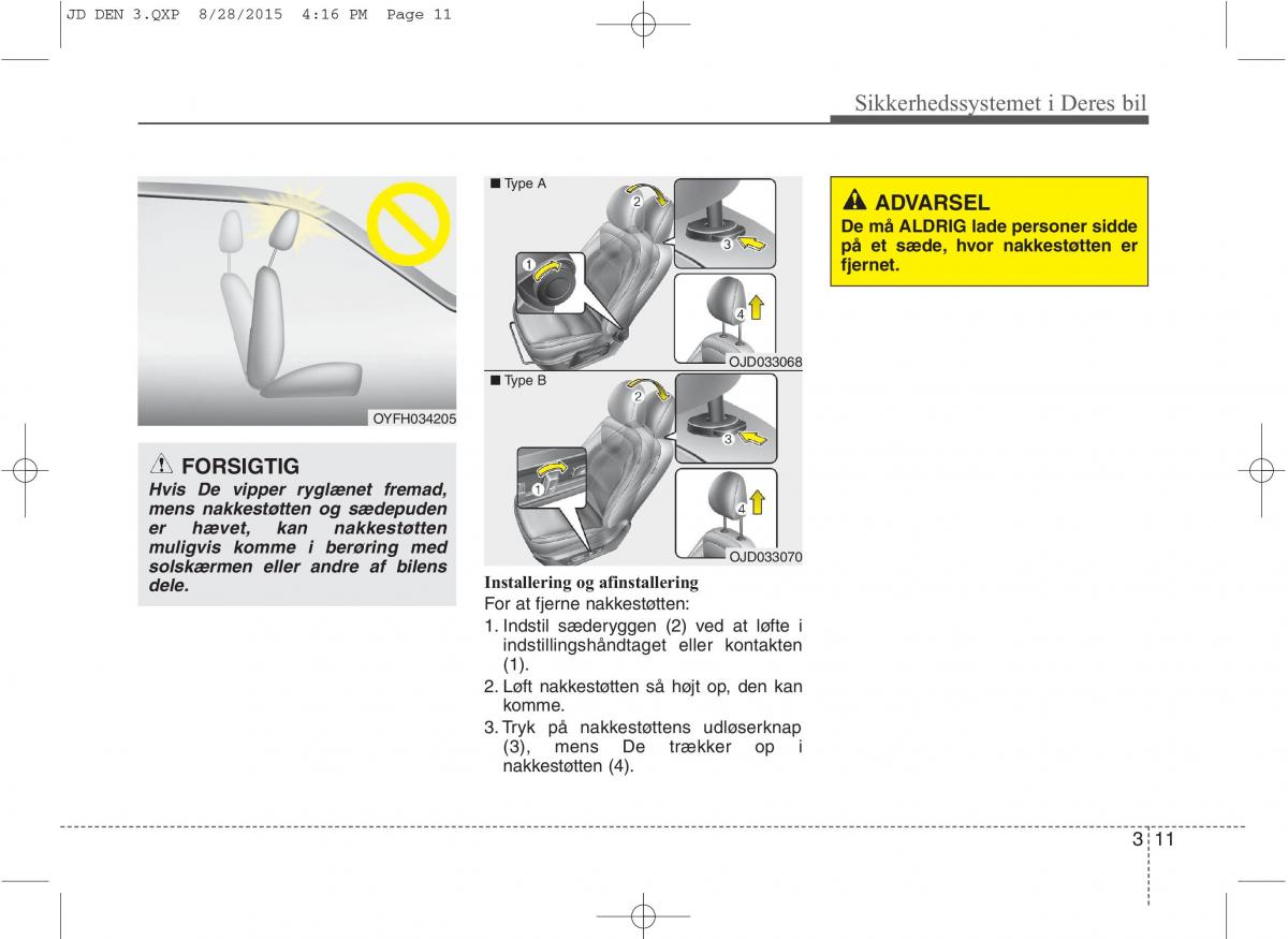 KIA Ceed II 2 Bilens instruktionsbog / page 28