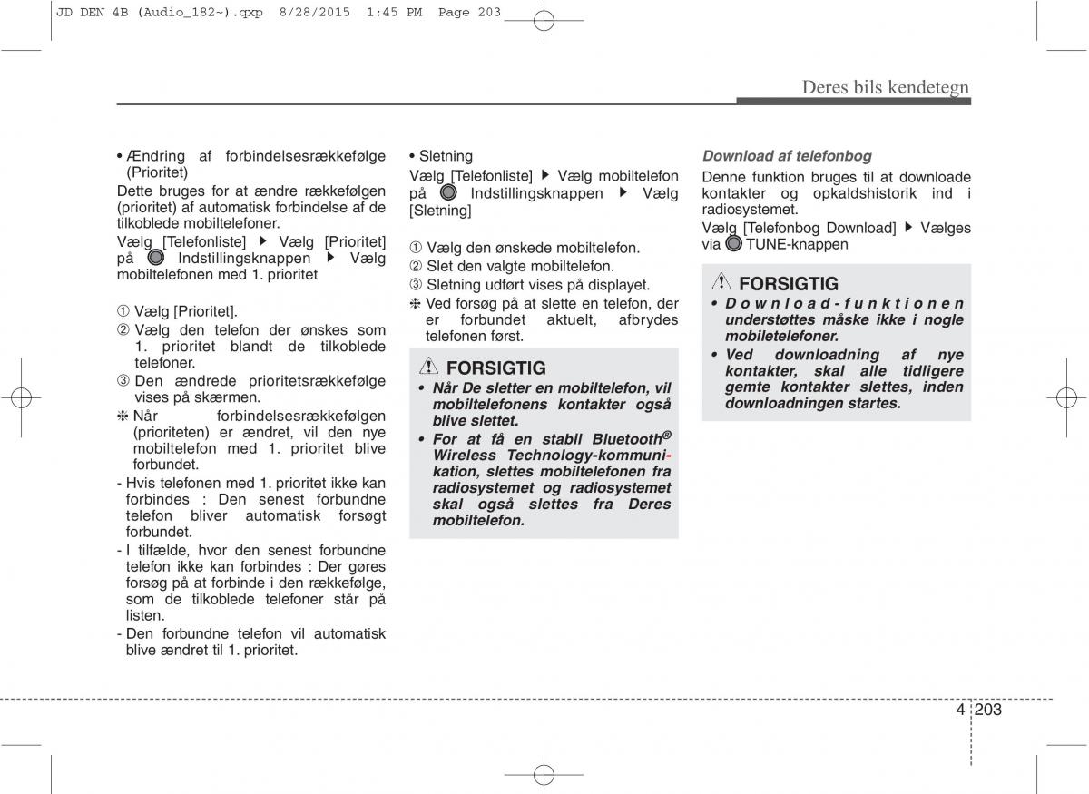 KIA Ceed II 2 Bilens instruktionsbog / page 287