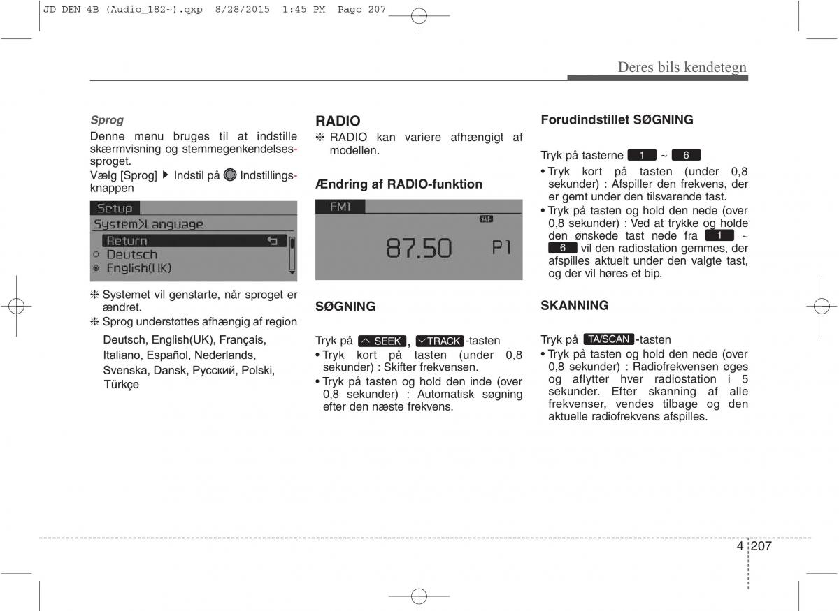 KIA Ceed II 2 Bilens instruktionsbog / page 291