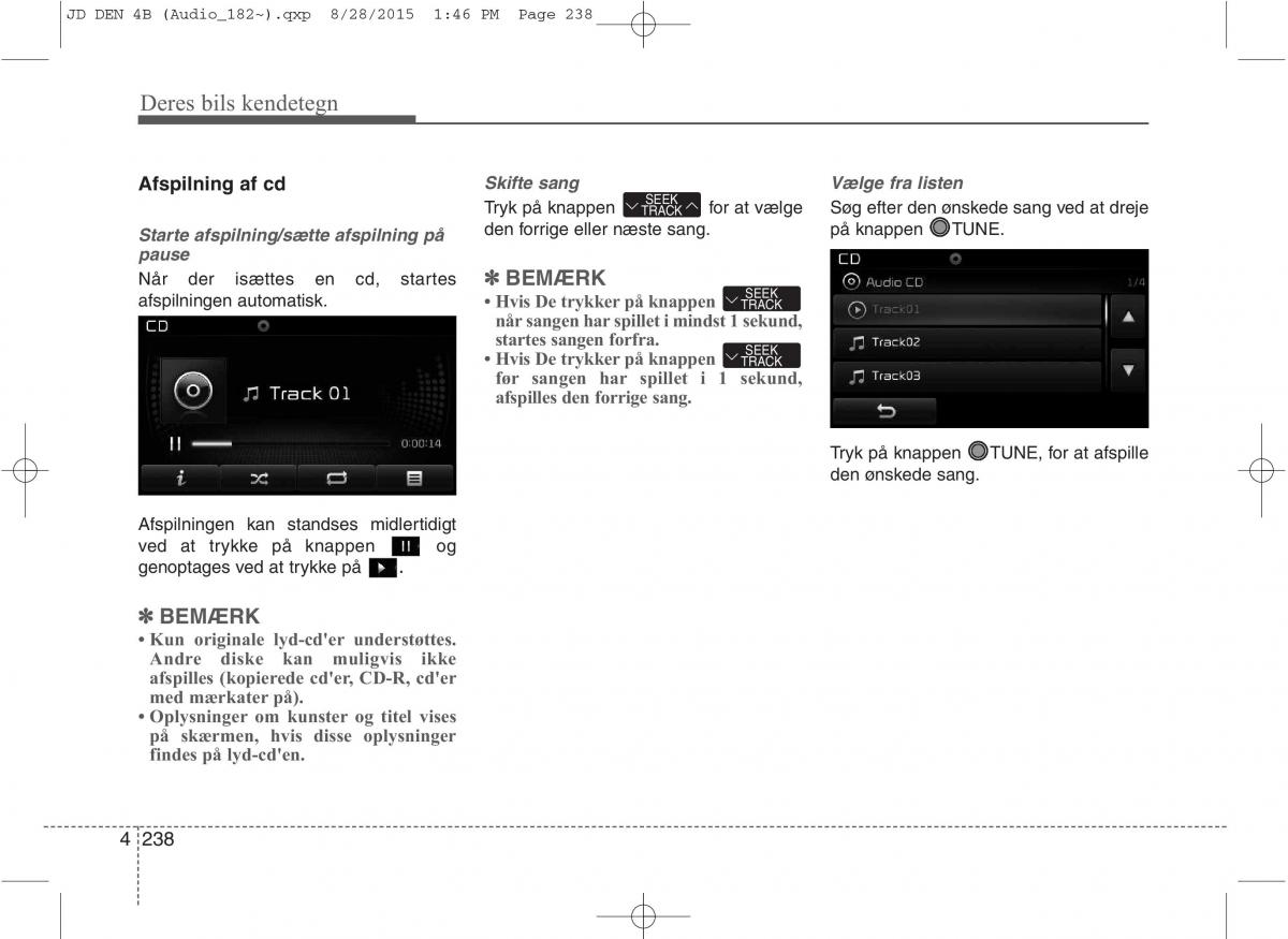 KIA Ceed II 2 Bilens instruktionsbog / page 322