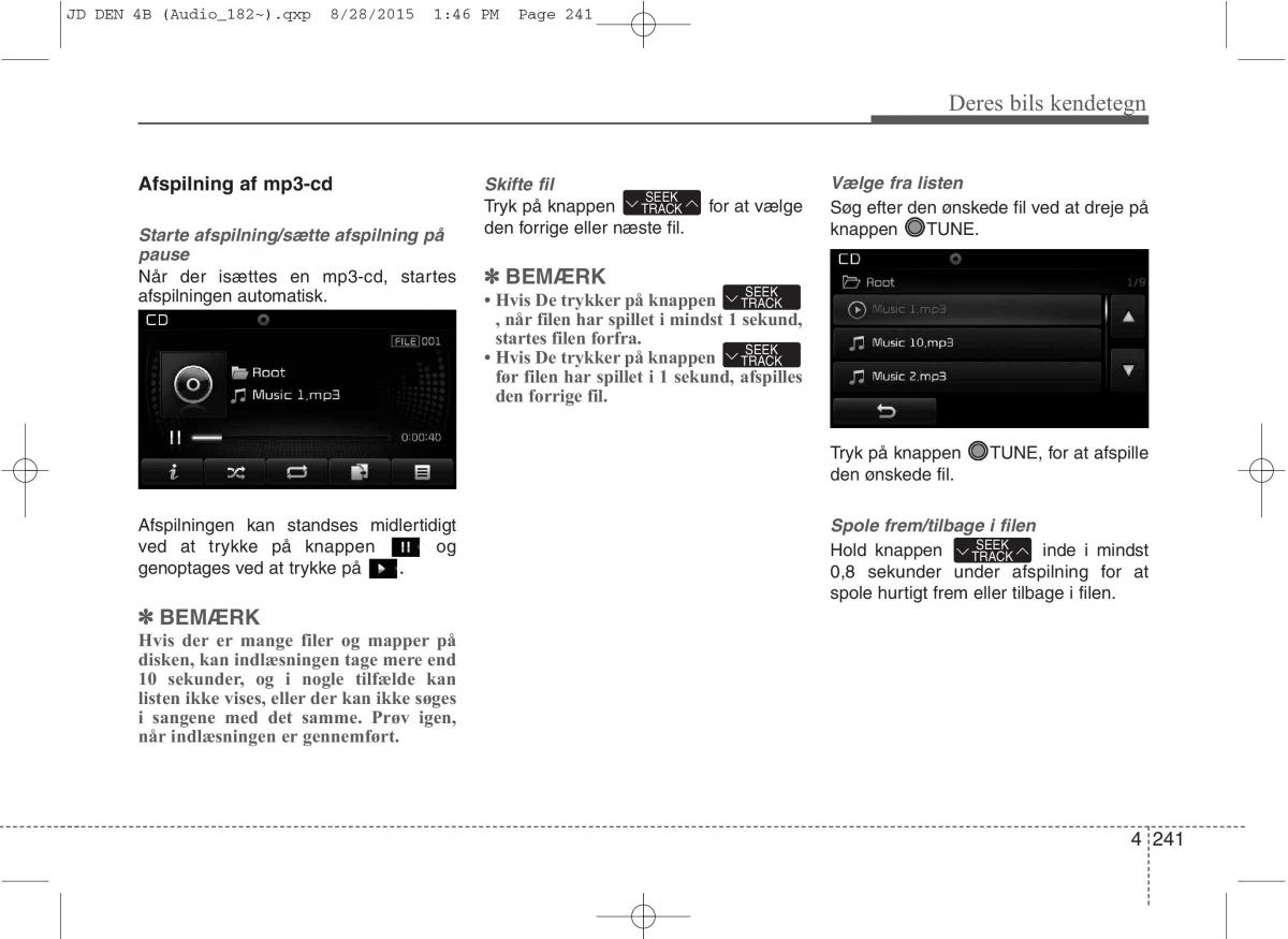 KIA Ceed II 2 Bilens instruktionsbog / page 325