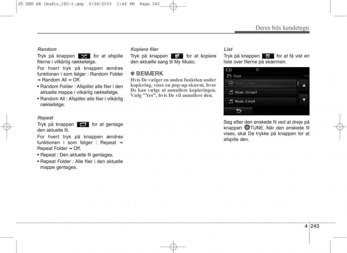 KIA Ceed II 2 Bilens instruktionsbog / page 327