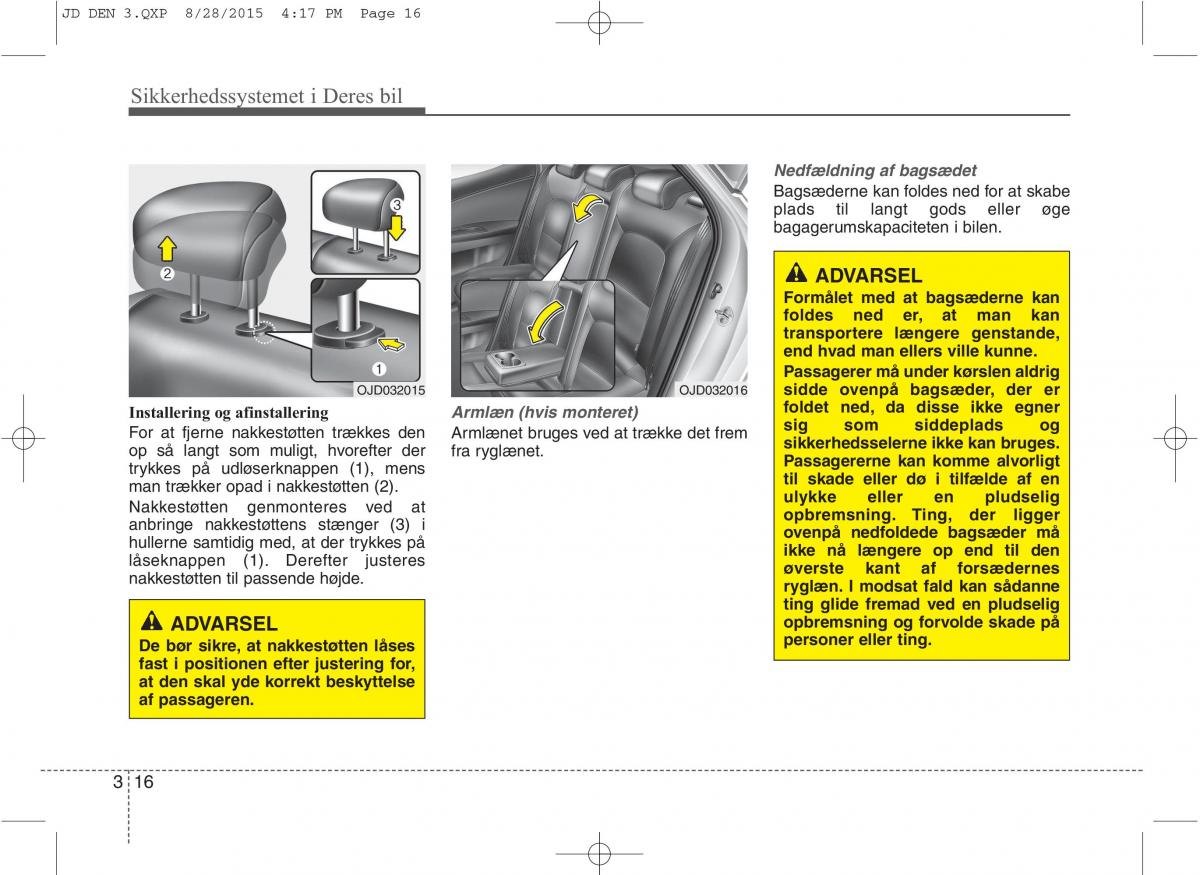 KIA Ceed II 2 Bilens instruktionsbog / page 33