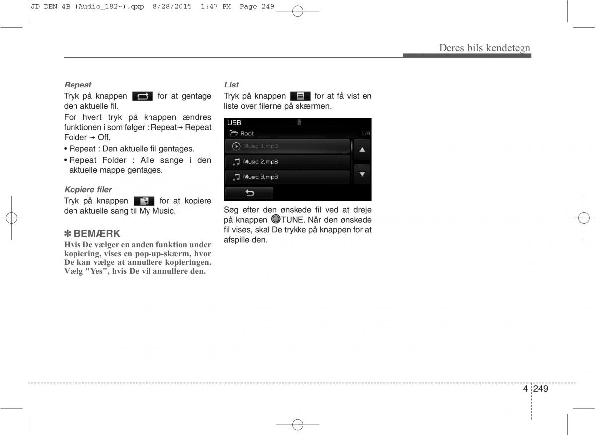 KIA Ceed II 2 Bilens instruktionsbog / page 333