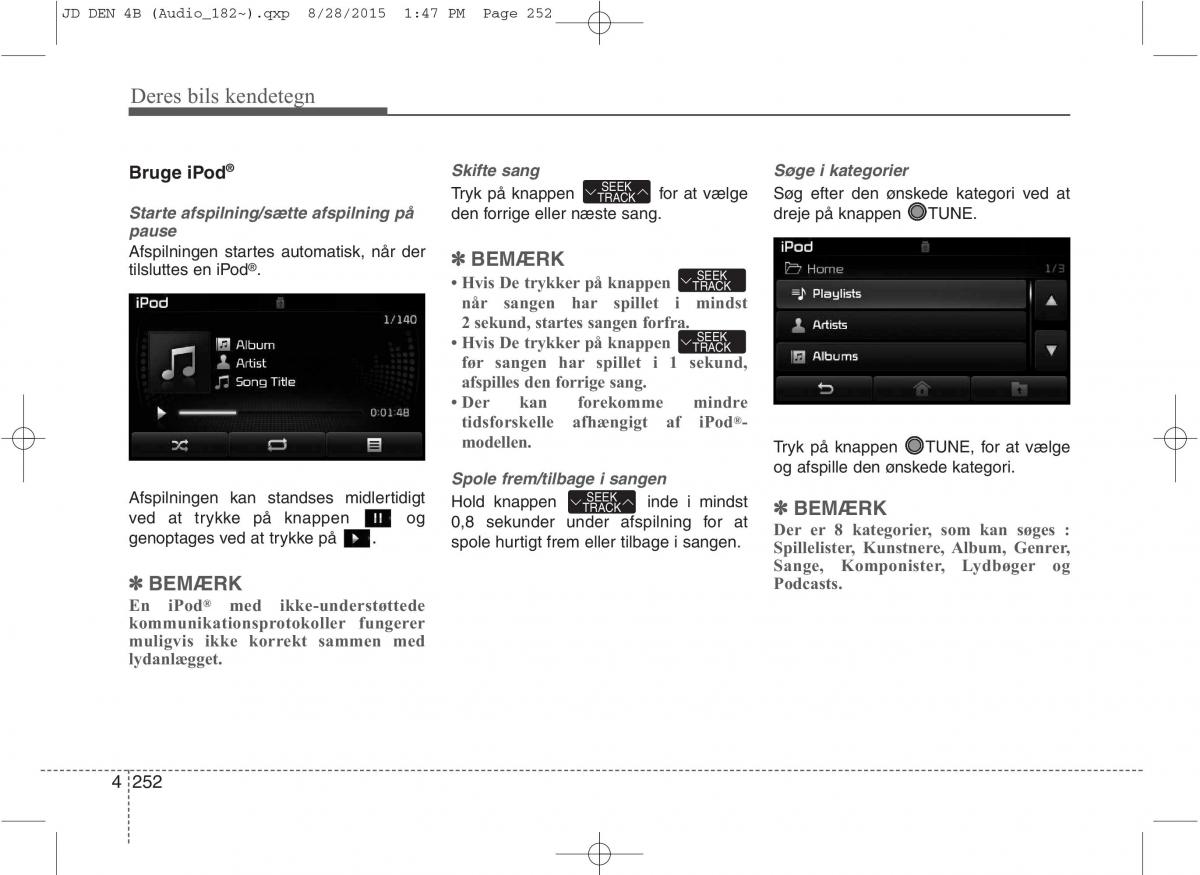 KIA Ceed II 2 Bilens instruktionsbog / page 336