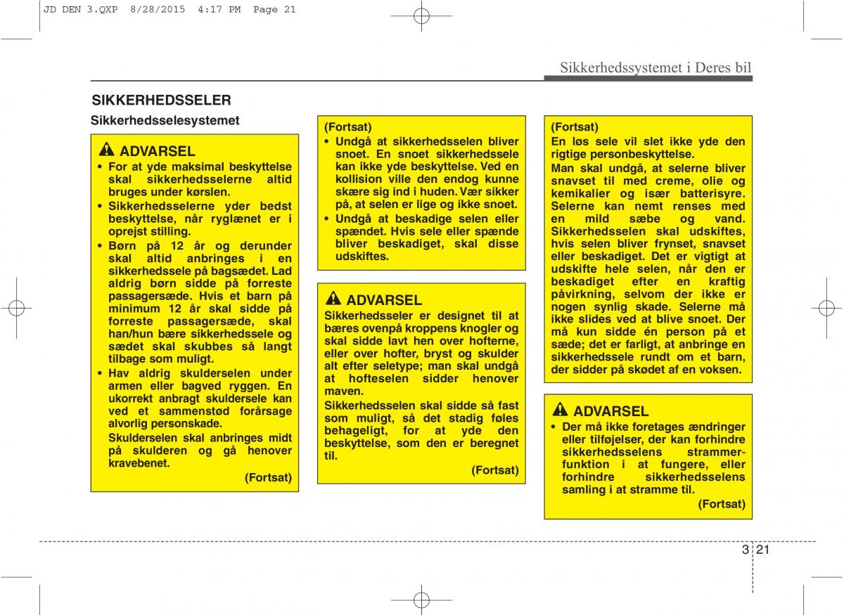 KIA Ceed II 2 Bilens instruktionsbog / page 38