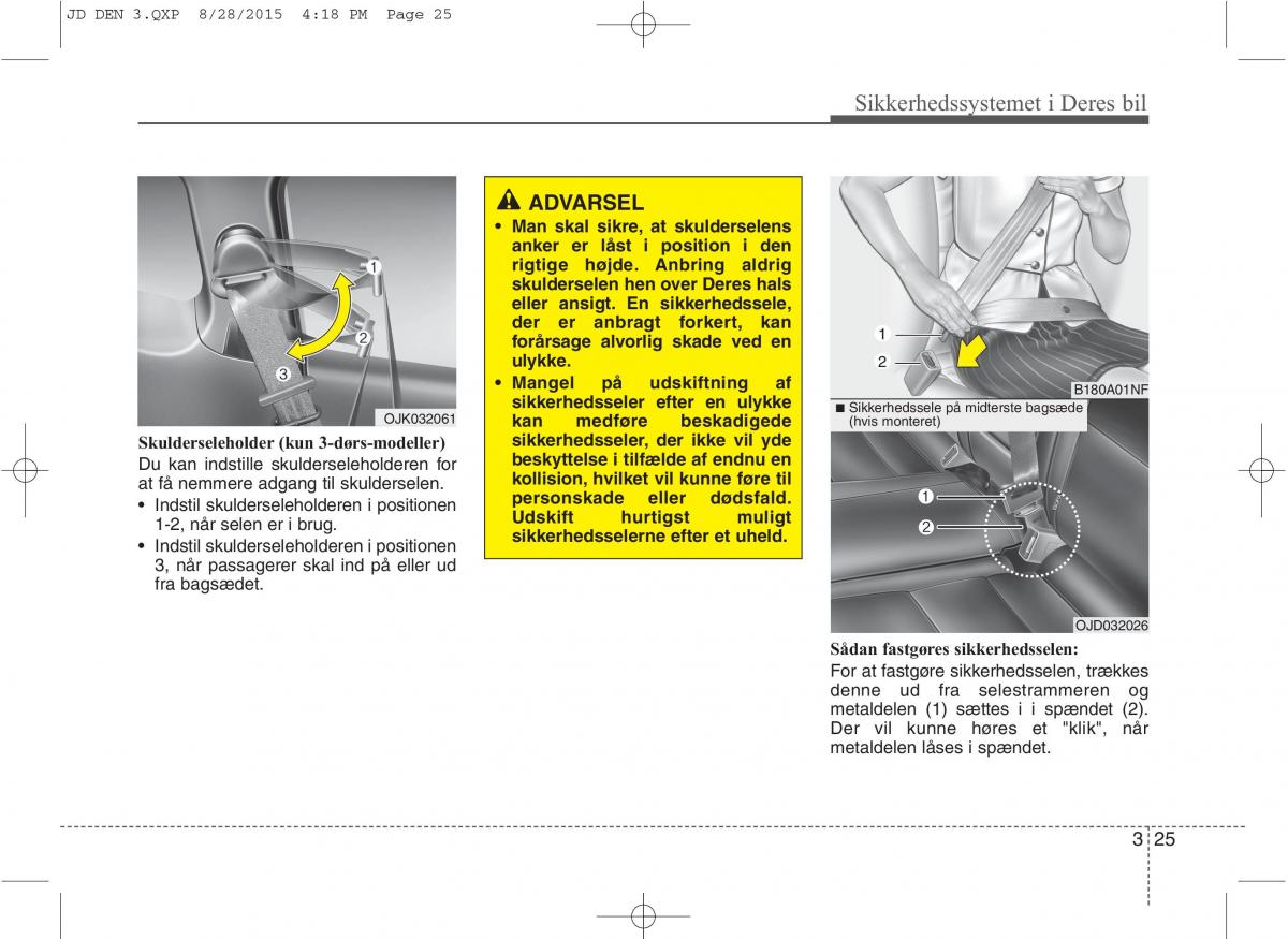 KIA Ceed II 2 Bilens instruktionsbog / page 42