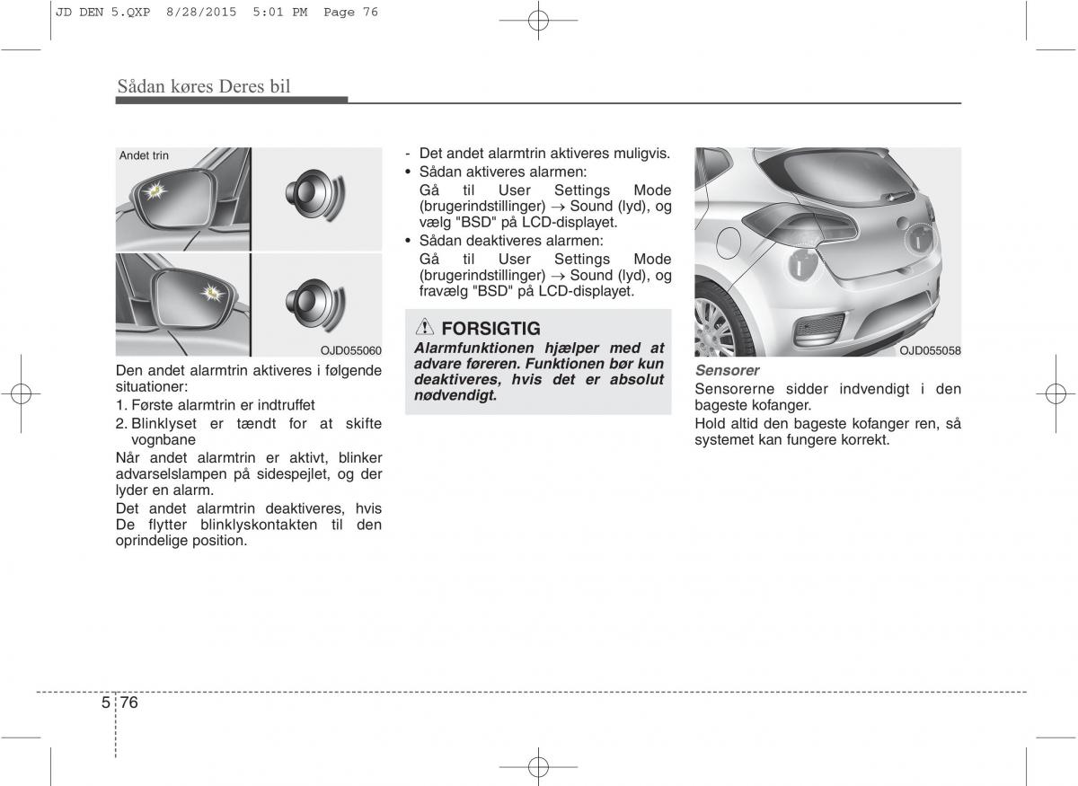 KIA Ceed II 2 Bilens instruktionsbog / page 448