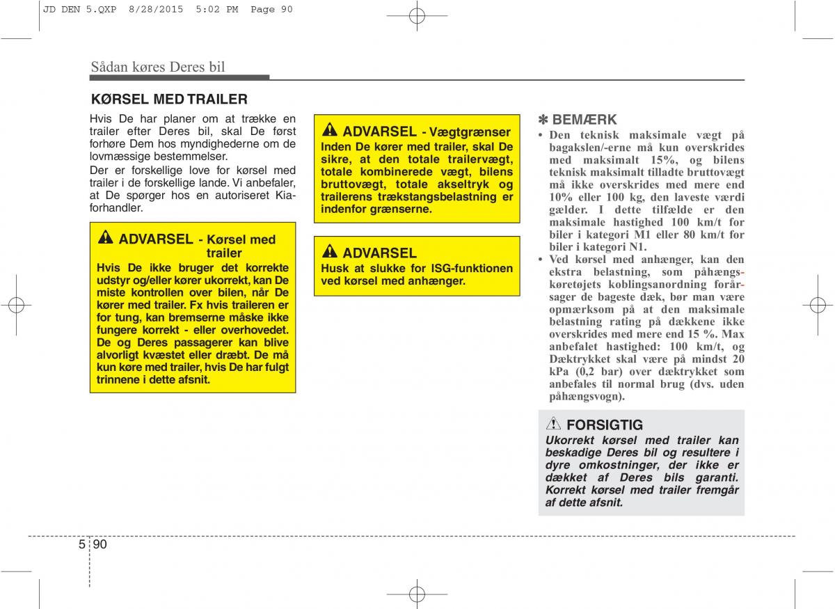 KIA Ceed II 2 Bilens instruktionsbog / page 462