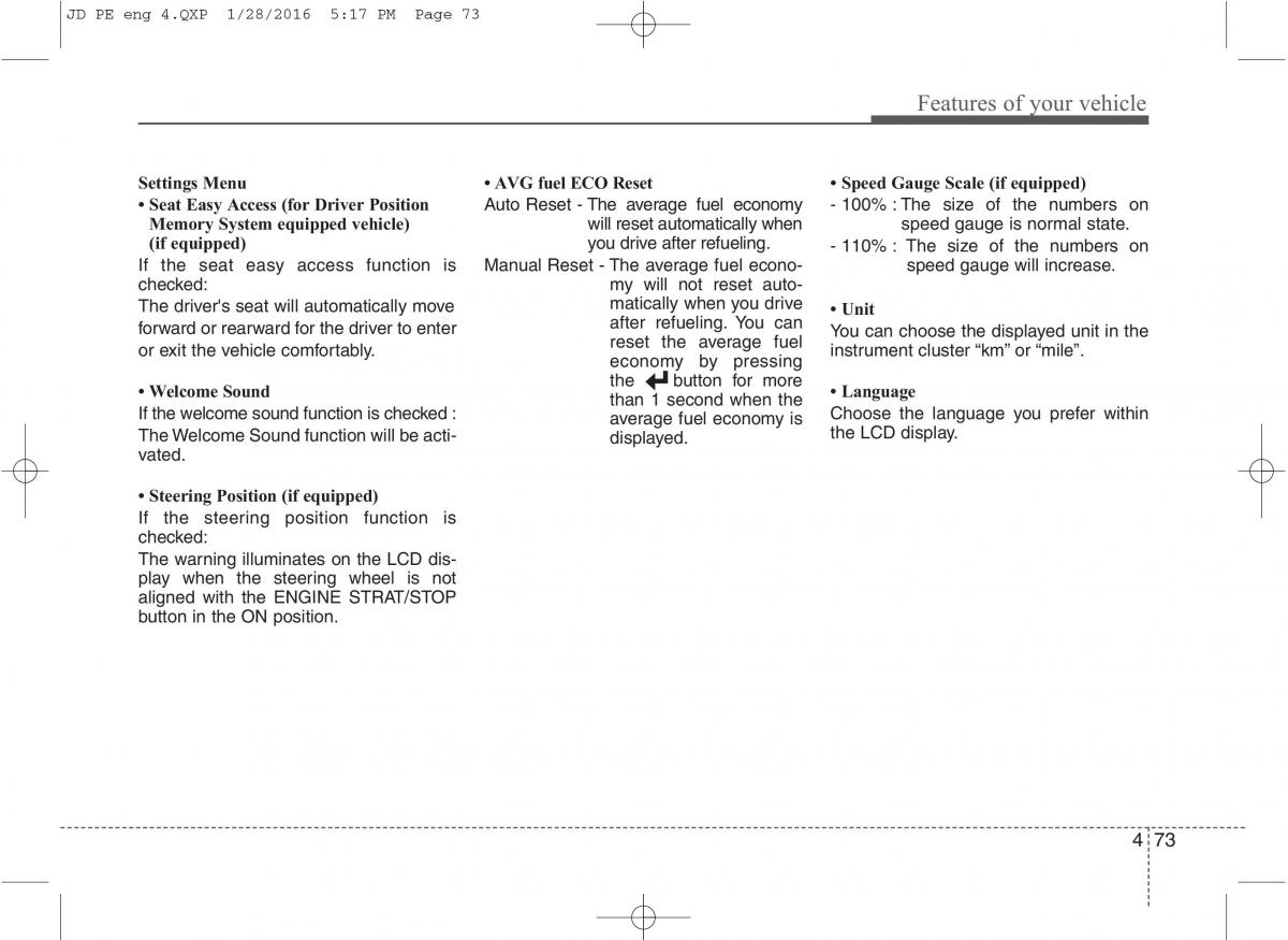 KIA Ceed II 2 owners manual / page 156