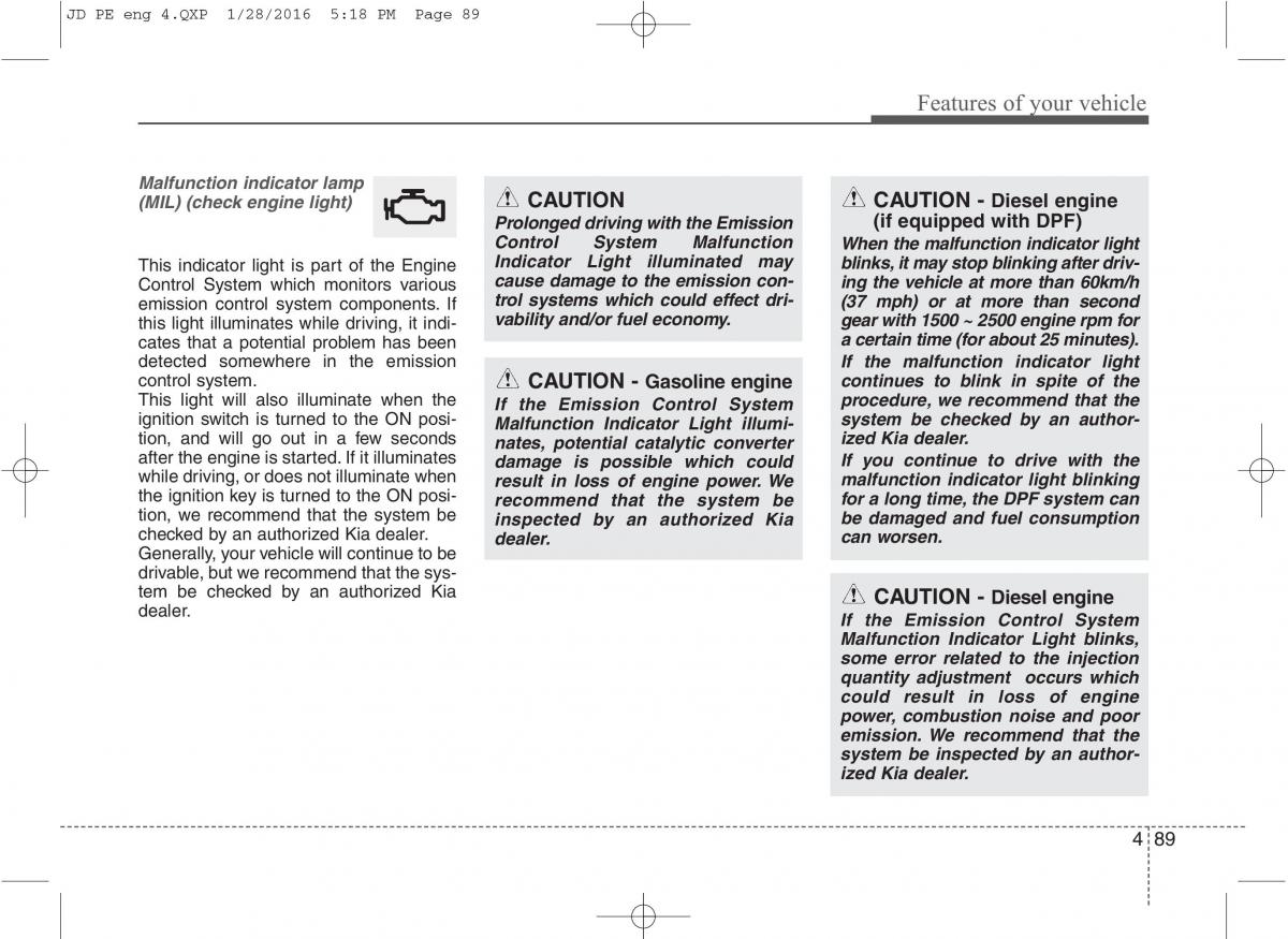 KIA Ceed II 2 owners manual / page 172