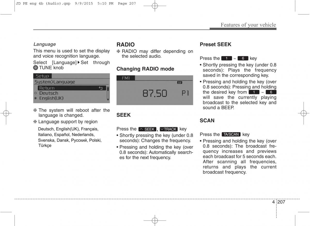 KIA Ceed II 2 owners manual / page 290