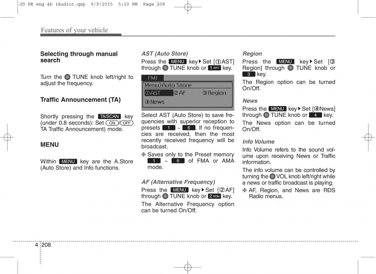 KIA Ceed II 2 owners manual / page 291