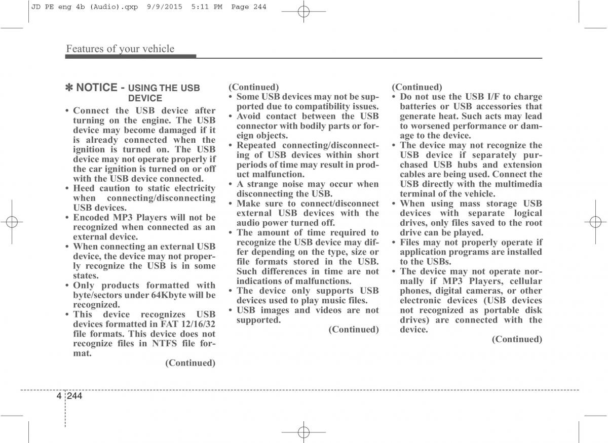 KIA Ceed II 2 owners manual / page 327