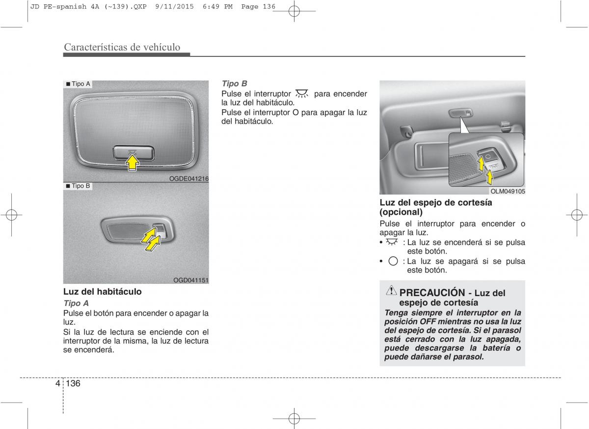 KIA Ceed II 2 manual del propietario / page 221