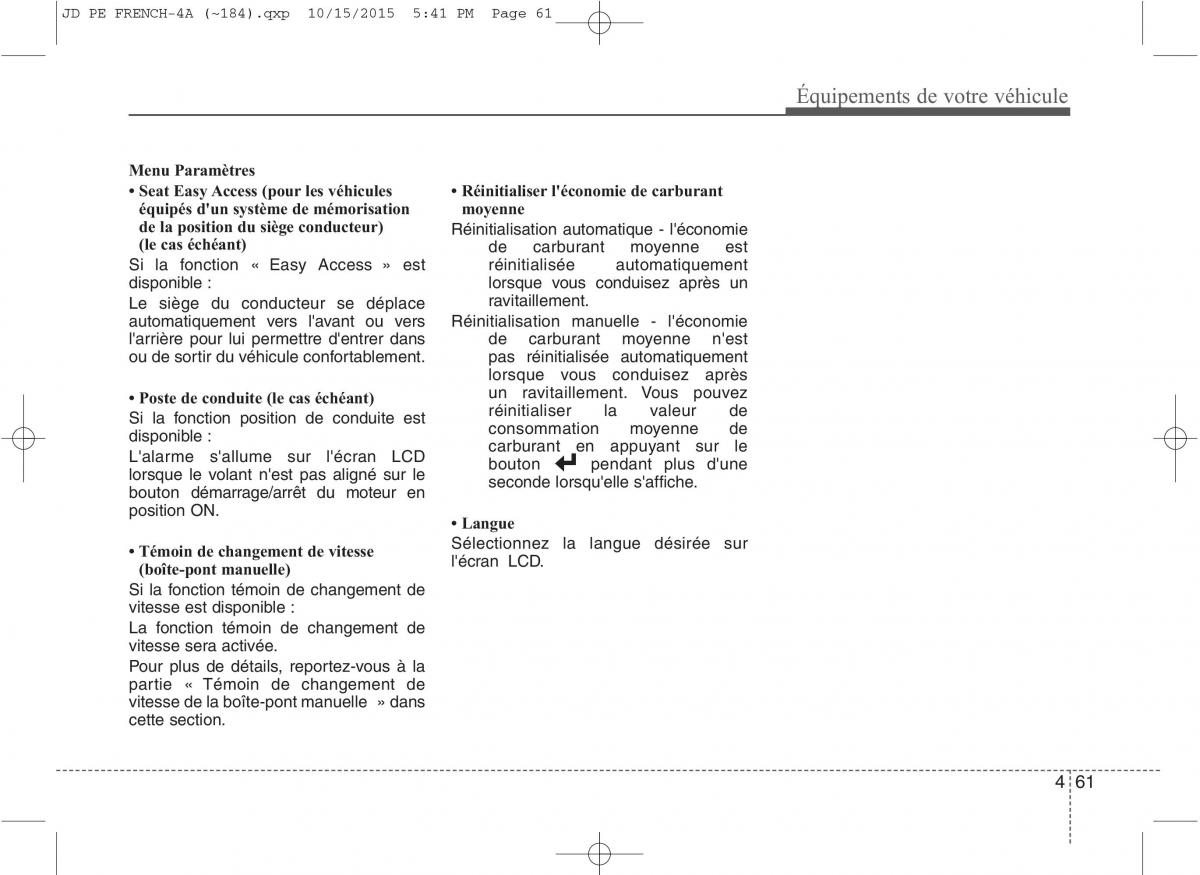 KIA Ceed II 2 manuel du proprietaire / page 147