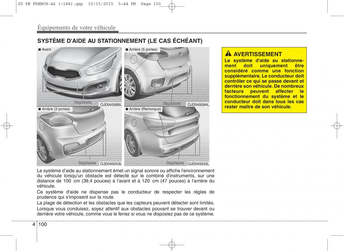 KIA Ceed II 2 manuel du proprietaire / page 186