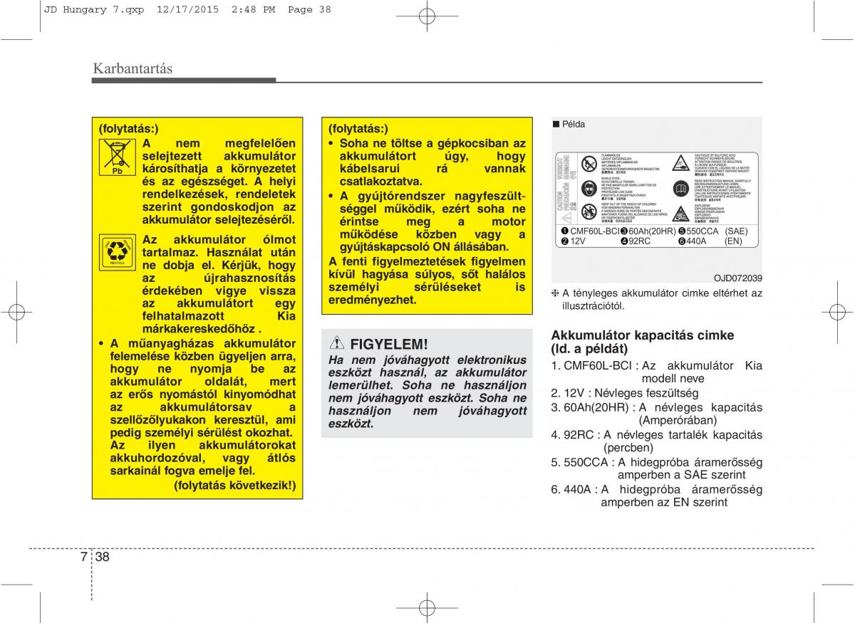 KIA Ceed II 2 Kezelesi utmutato / page 549