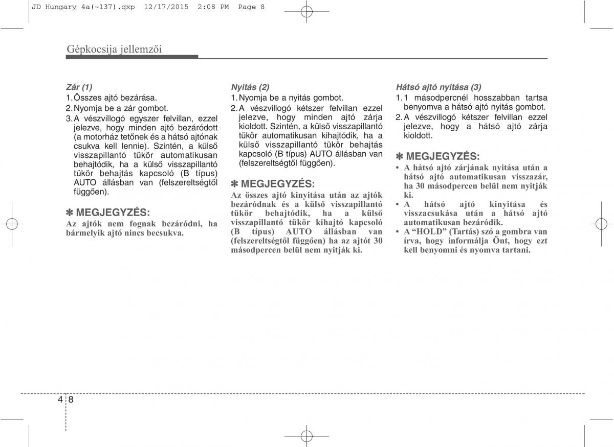 KIA Ceed II 2 Kezelesi utmutato / page 95