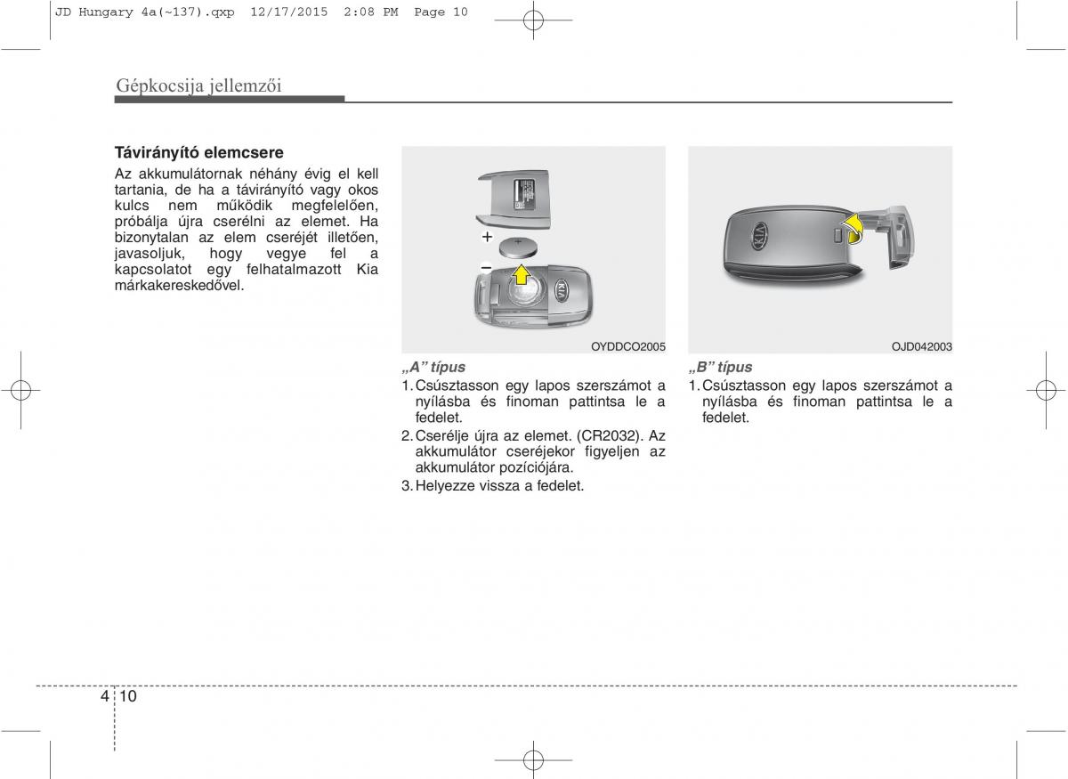 KIA Ceed II 2 Kezelesi utmutato / page 97