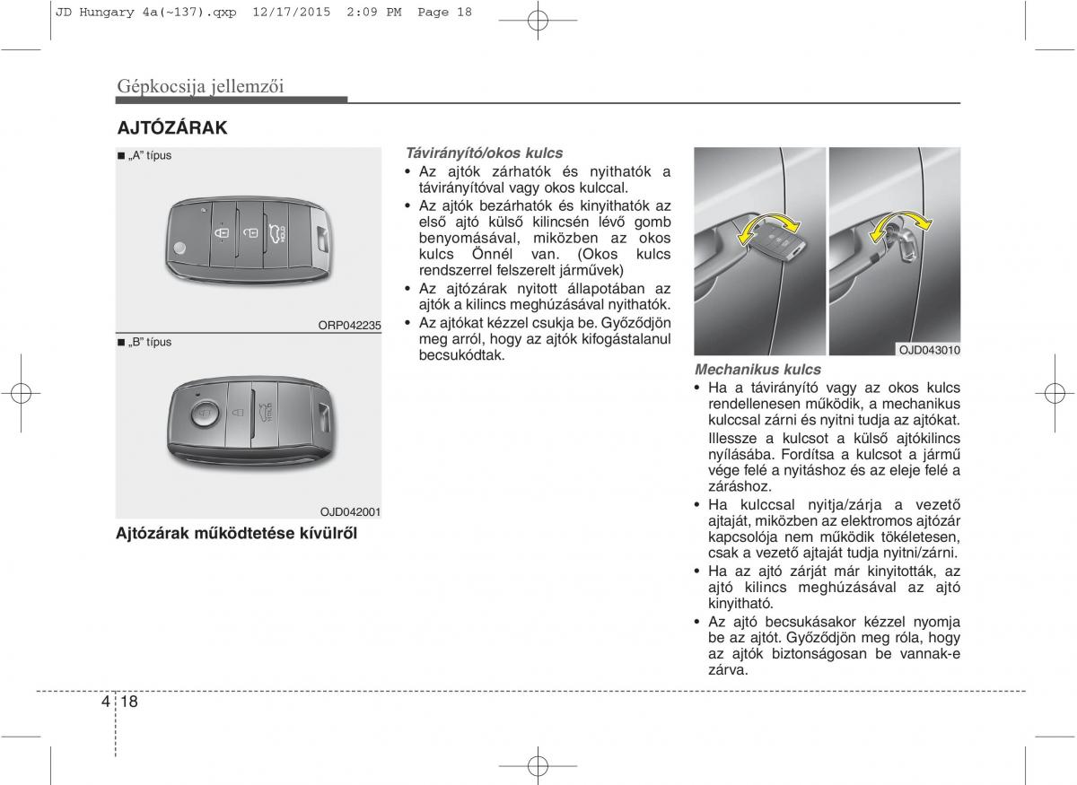 KIA Ceed II 2 Kezelesi utmutato / page 105