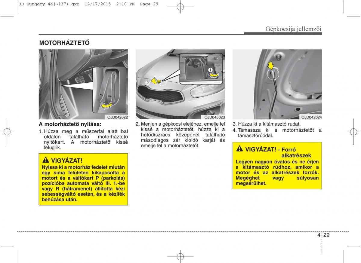 KIA Ceed II 2 Kezelesi utmutato / page 116