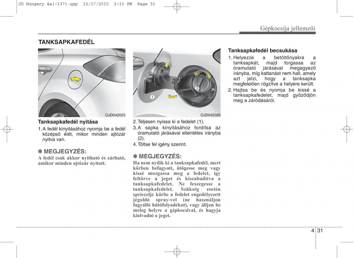 KIA Ceed II 2 Kezelesi utmutato / page 118