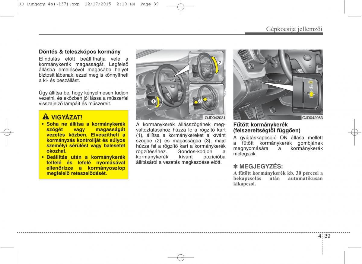 KIA Ceed II 2 Kezelesi utmutato / page 126