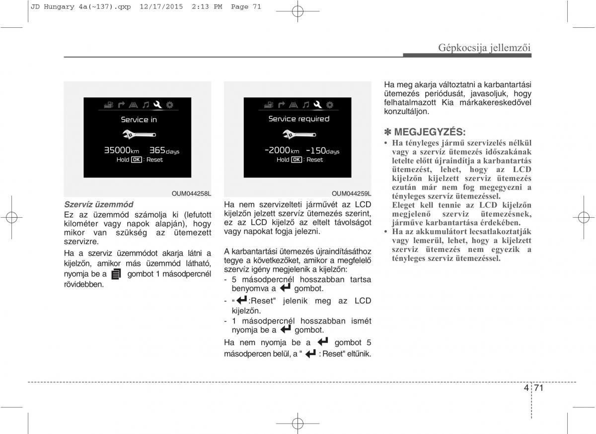 KIA Ceed II 2 Kezelesi utmutato / page 158