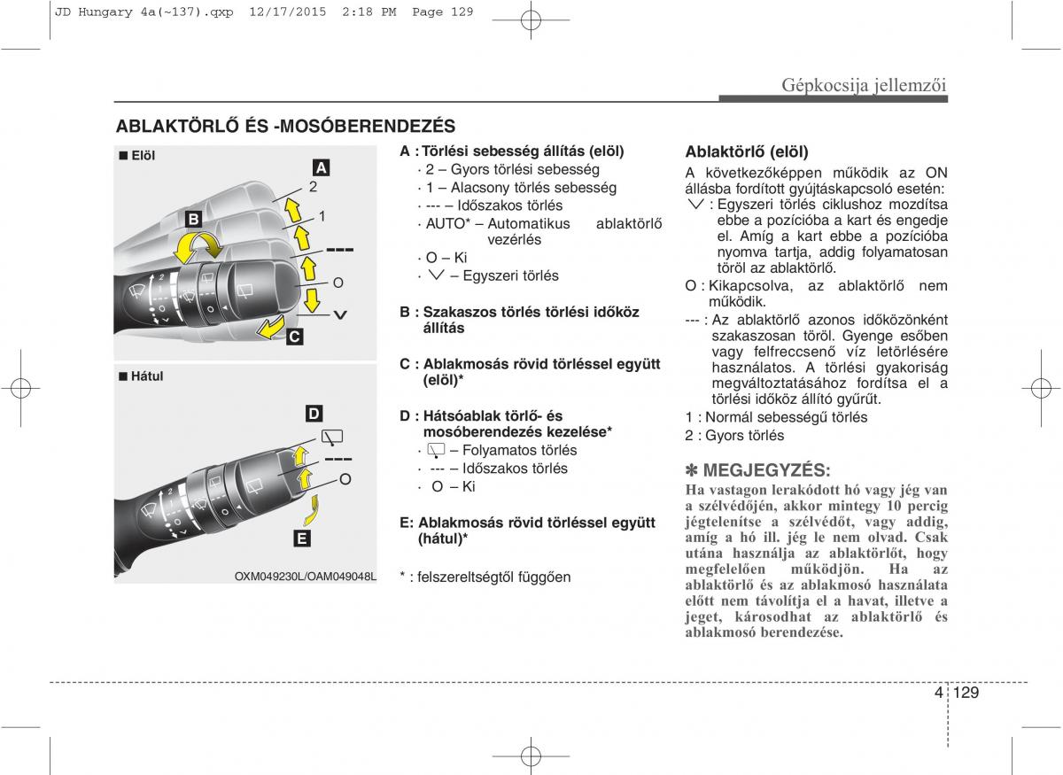 KIA Ceed II 2 Kezelesi utmutato / page 216