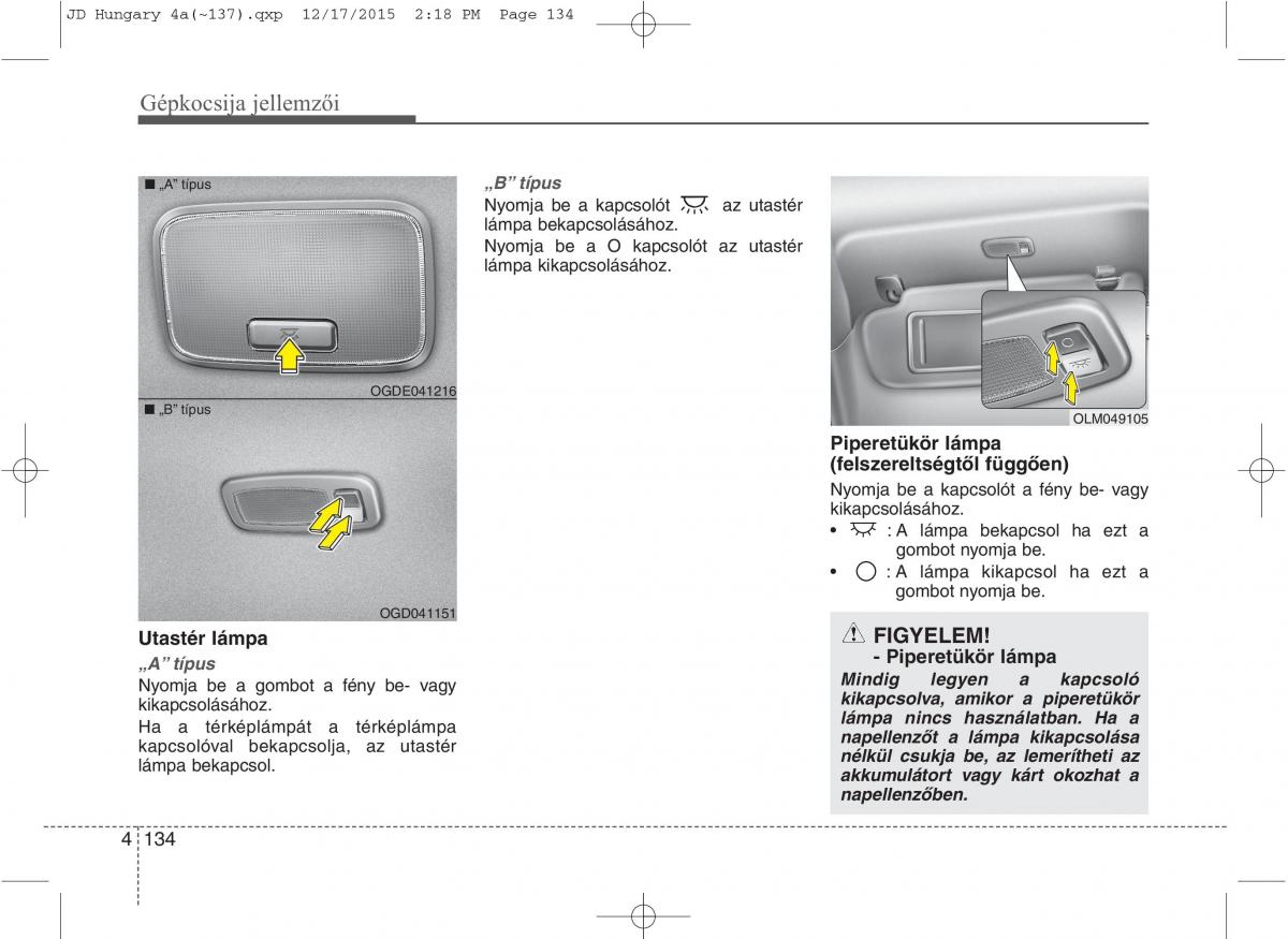 KIA Ceed II 2 Kezelesi utmutato / page 221