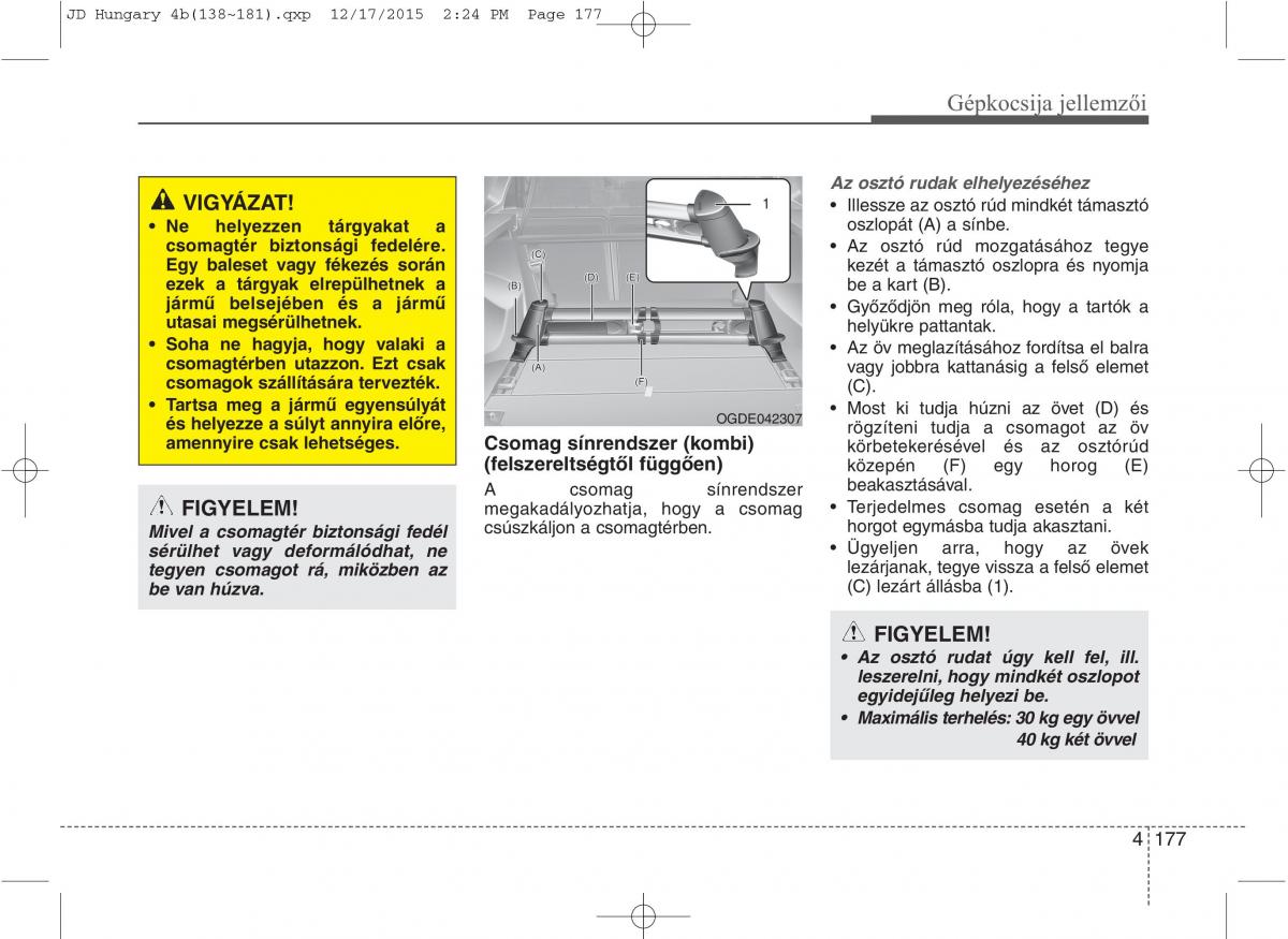 KIA Ceed II 2 Kezelesi utmutato / page 264