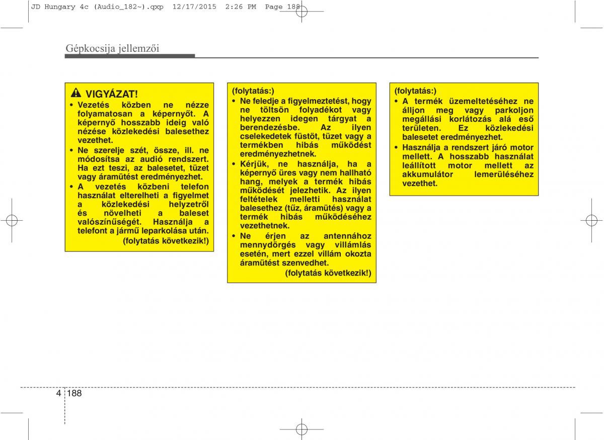 KIA Ceed II 2 Kezelesi utmutato / page 275