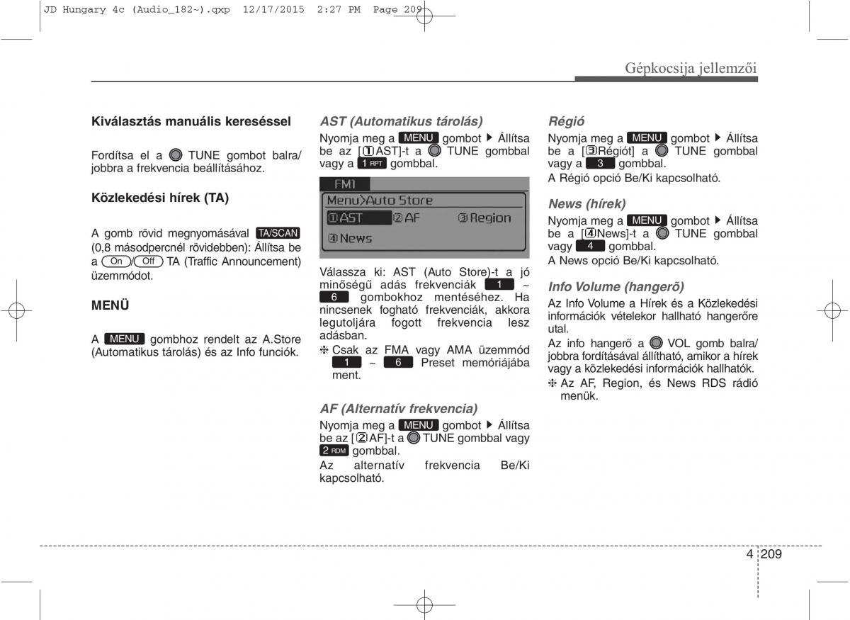 KIA Ceed II 2 Kezelesi utmutato / page 296