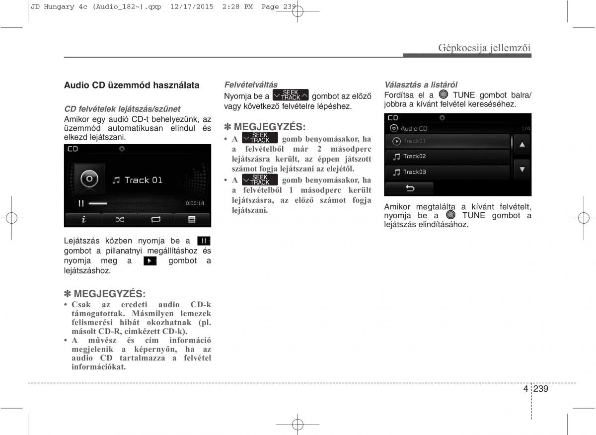 KIA Ceed II 2 Kezelesi utmutato / page 326