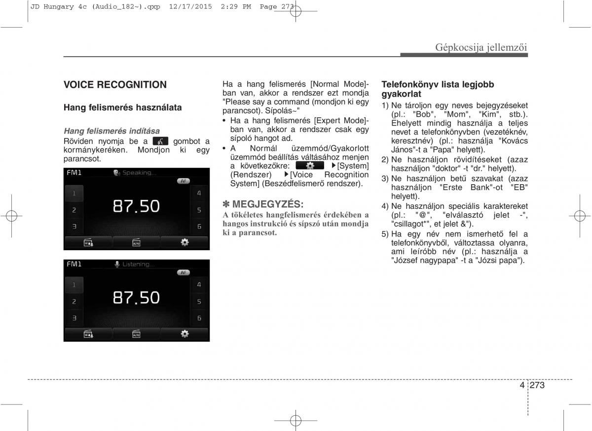 KIA Ceed II 2 Kezelesi utmutato / page 360