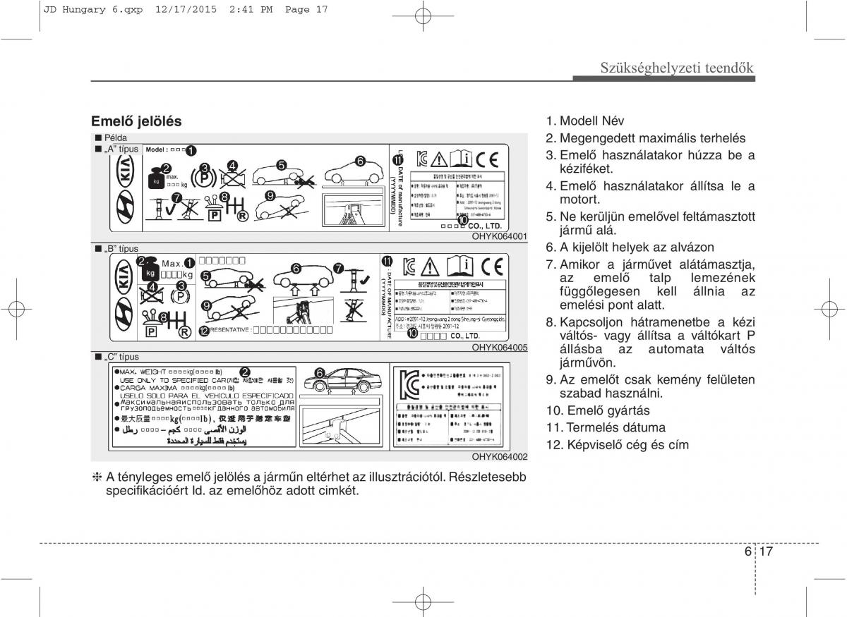 KIA Ceed II 2 Kezelesi utmutato / page 494