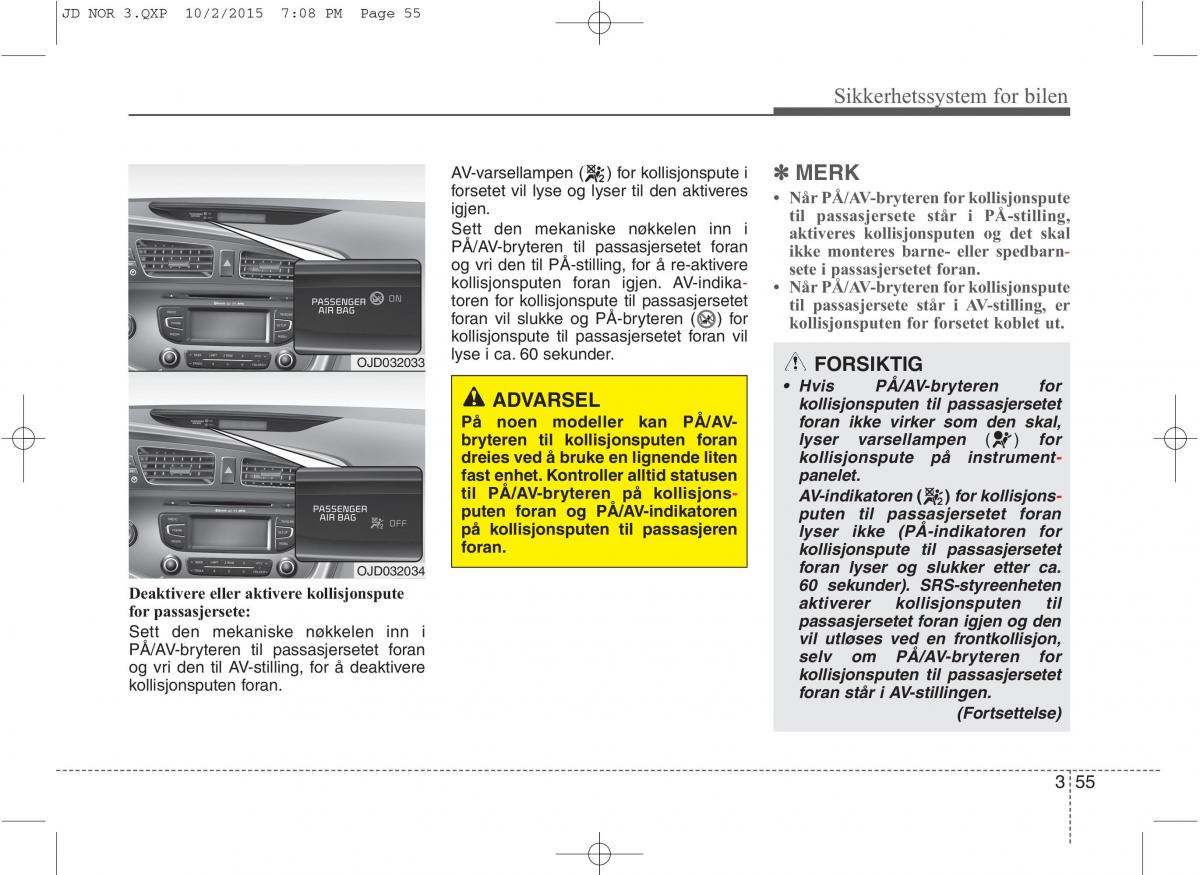 KIA Ceed II 2 bruksanvisningen / page 72