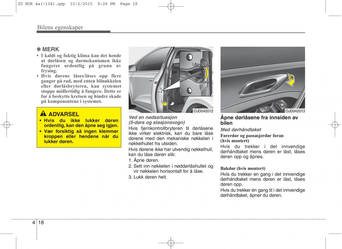 KIA Ceed II 2 bruksanvisningen / page 102