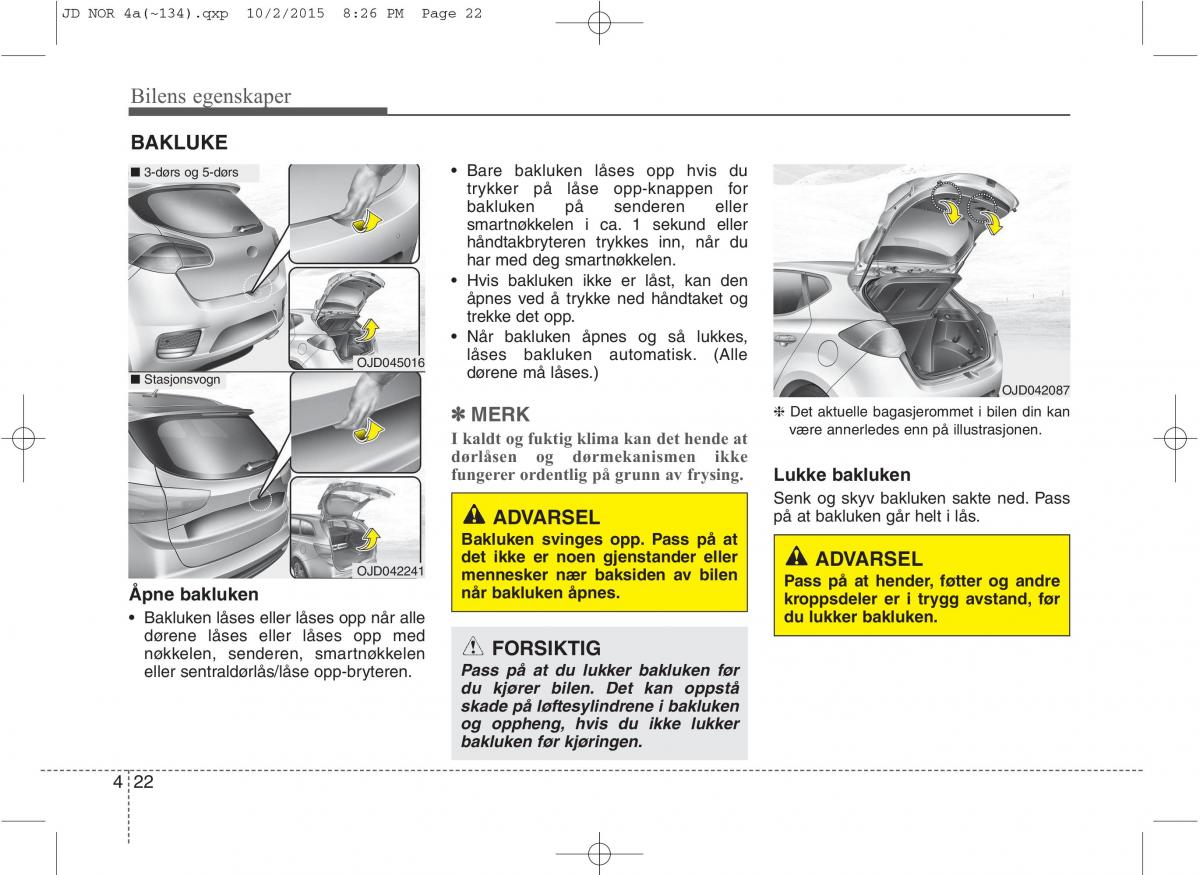 KIA Ceed II 2 bruksanvisningen / page 106