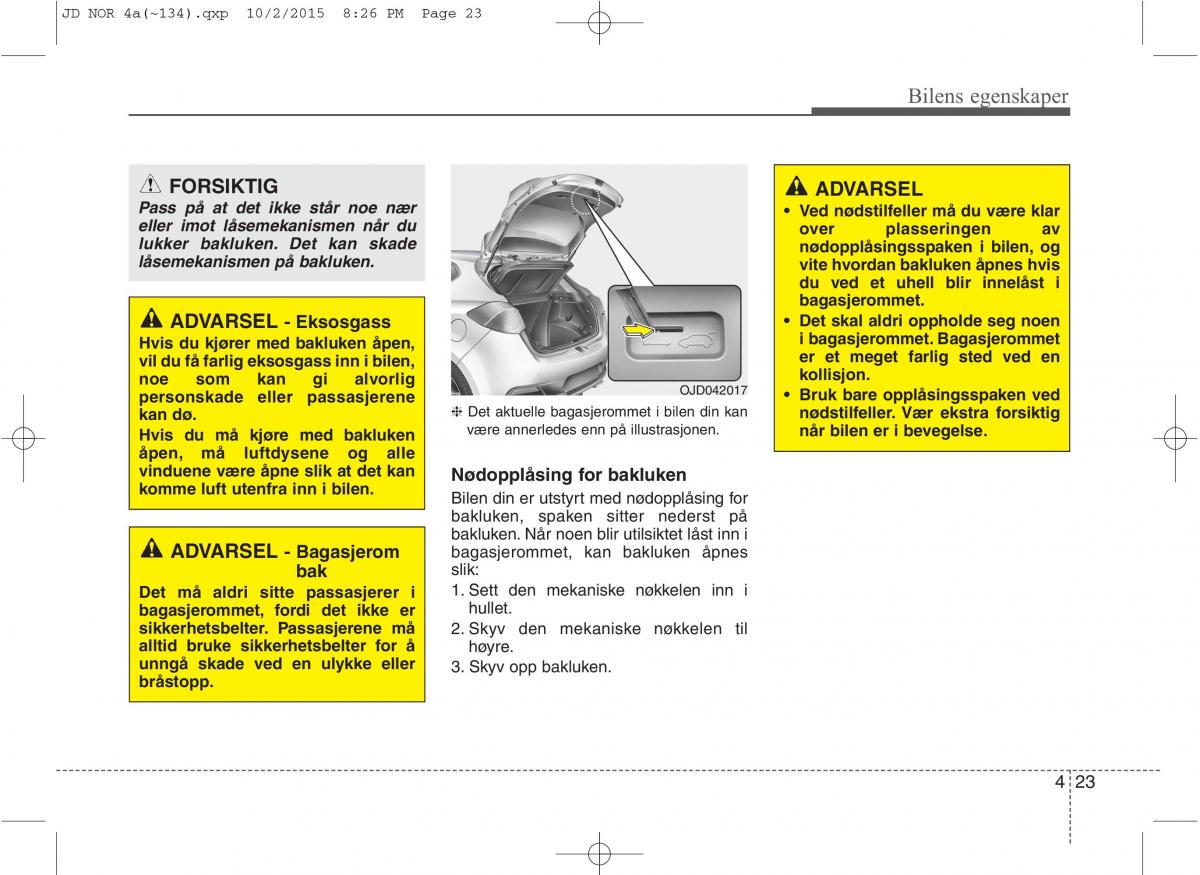 KIA Ceed II 2 bruksanvisningen / page 107