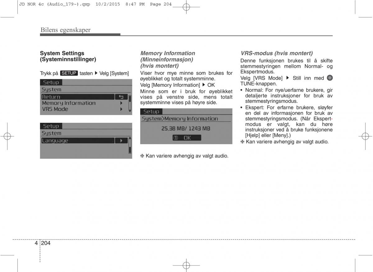 KIA Ceed II 2 bruksanvisningen / page 288