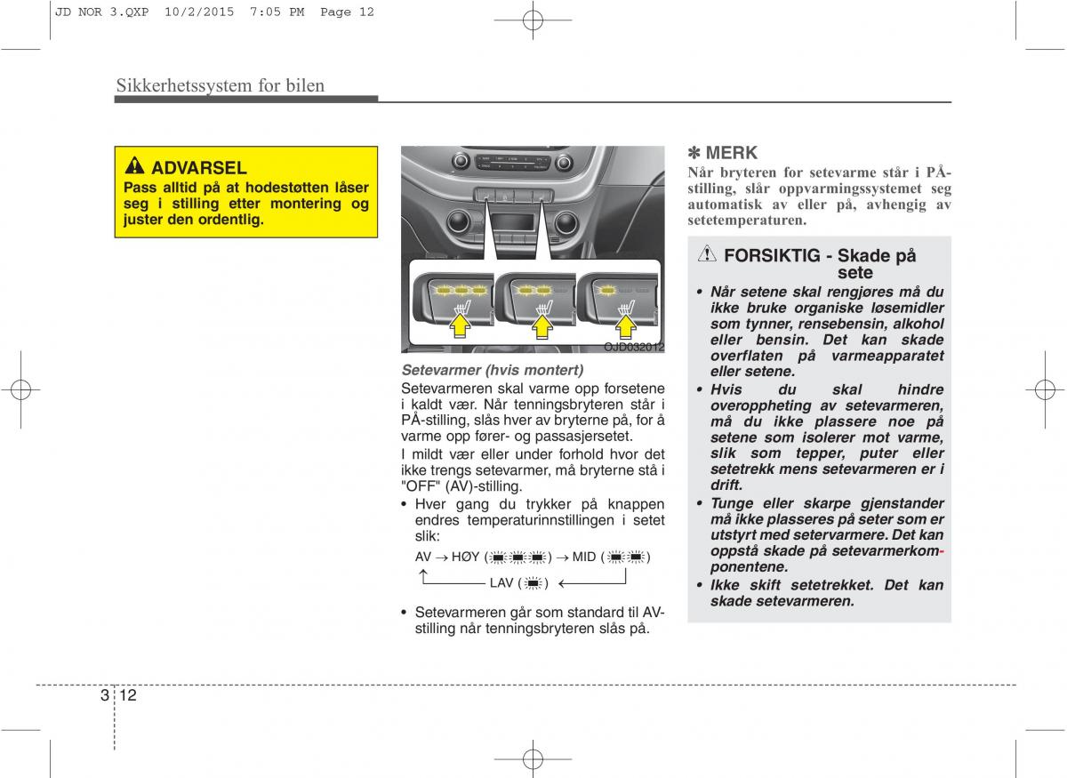 KIA Ceed II 2 bruksanvisningen / page 29