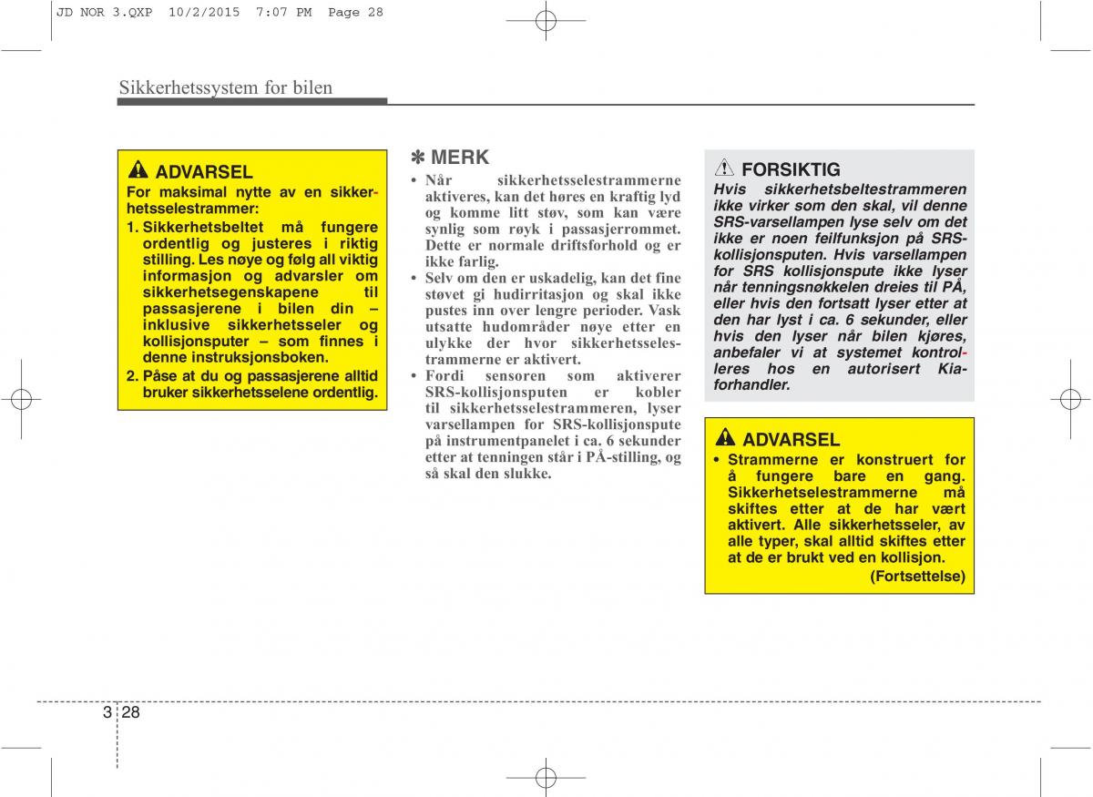 KIA Ceed II 2 bruksanvisningen / page 45