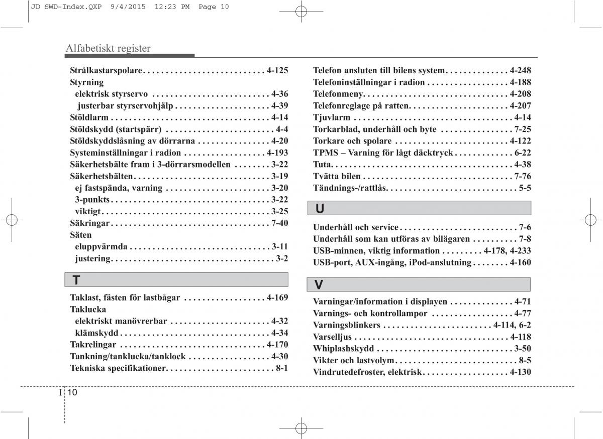 KIA Ceed II 2 instruktionsbok / page 577