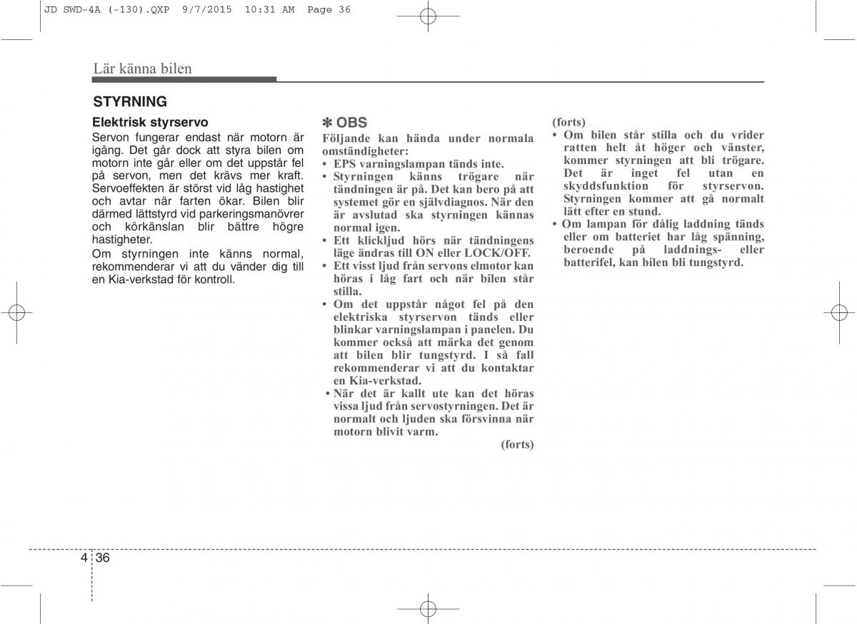 KIA Ceed II 2 instruktionsbok / page 107