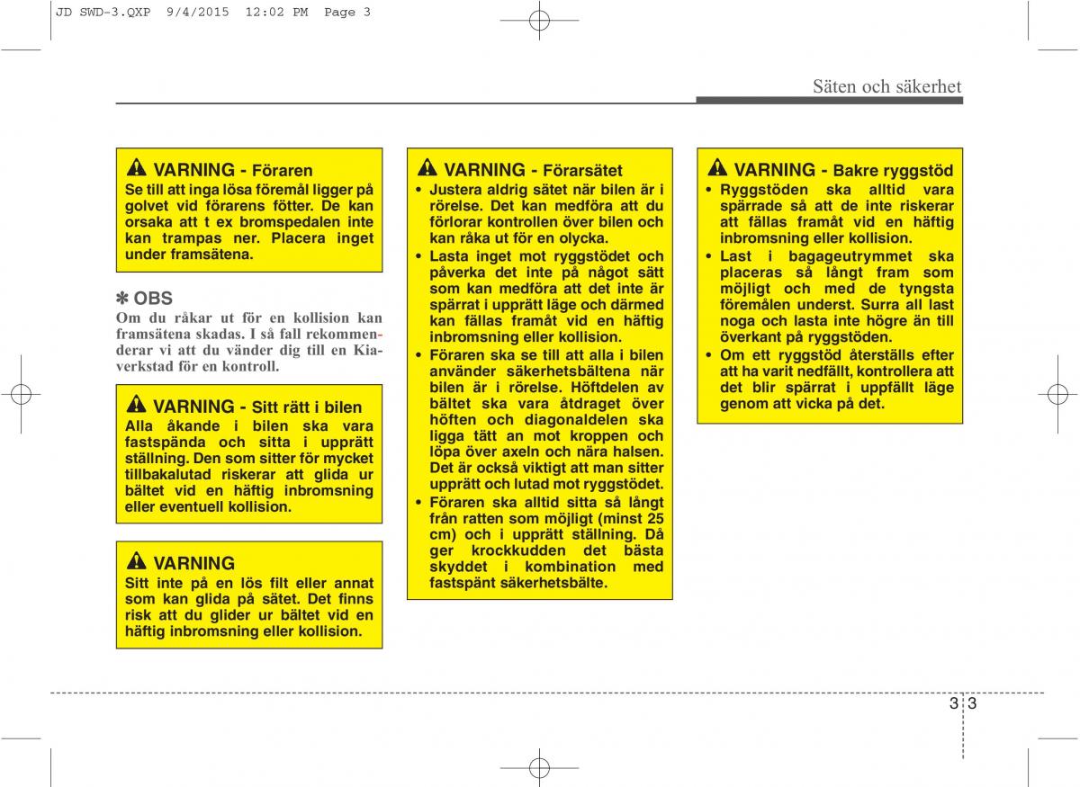 KIA Ceed II 2 instruktionsbok / page 20