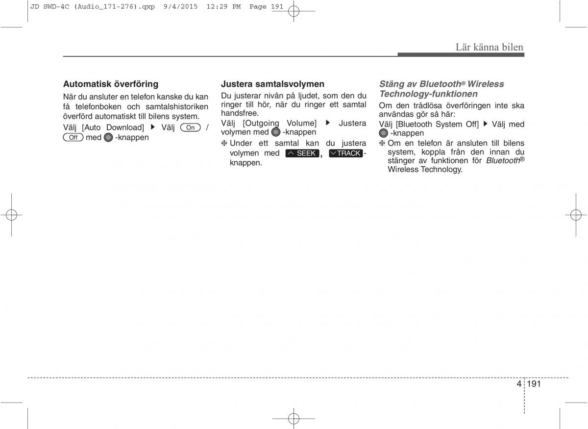 KIA Ceed II 2 instruktionsbok / page 262